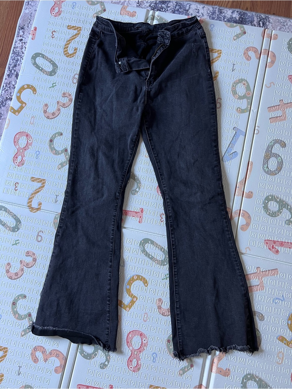 Black Wide Leg Flare Jeans - Women